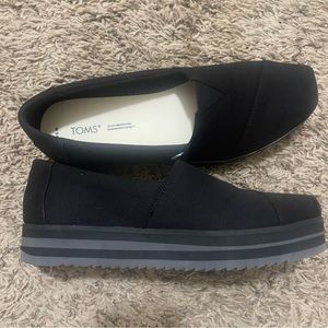 Women’s Toms Alpargata Midform Espadrille Slip-on, Black, Size 9.5, brand new